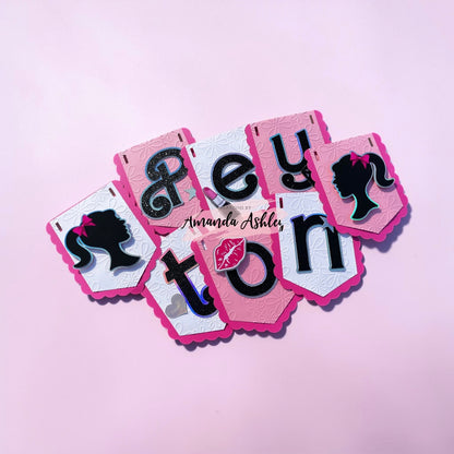 Pink Silhouette Doll Birthday Banner