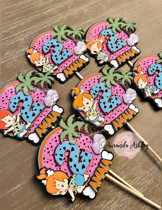 Pebbles Cupcake Toppers