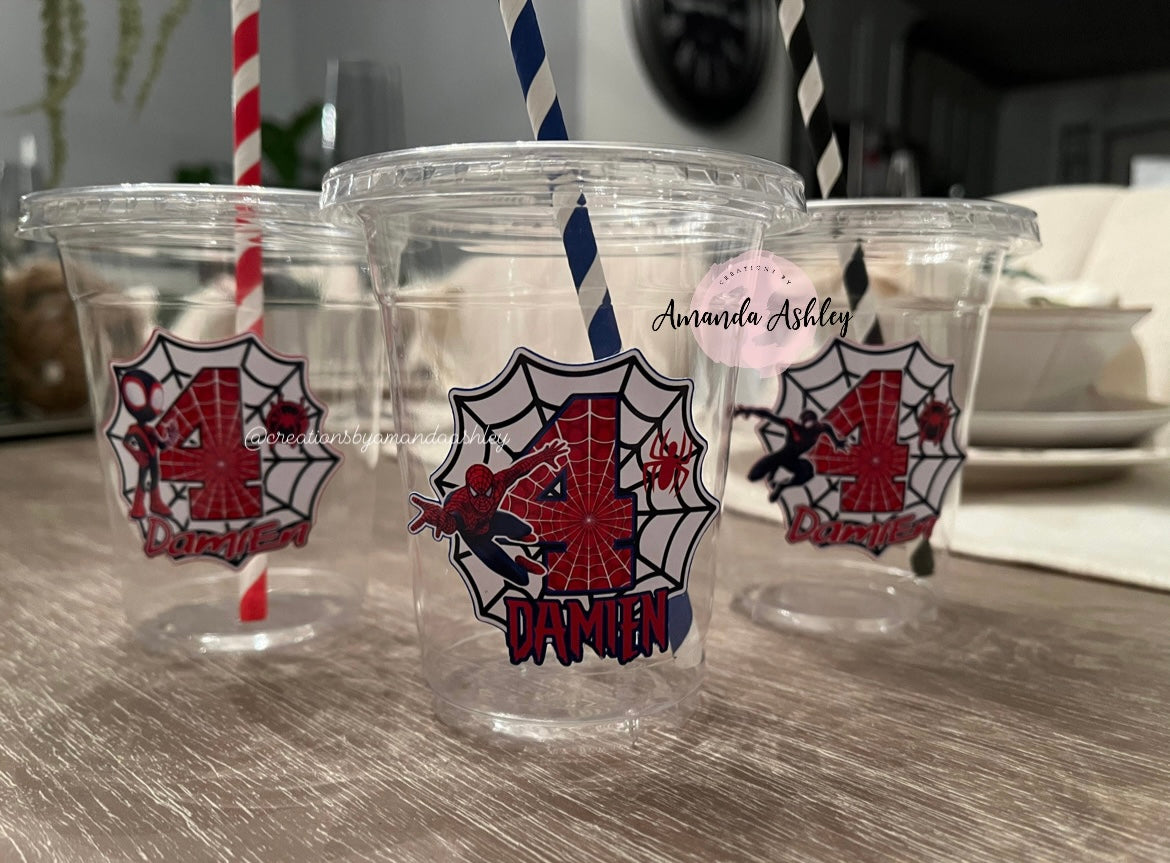 Spiderman/Spidey/Miles Morales Party Cups