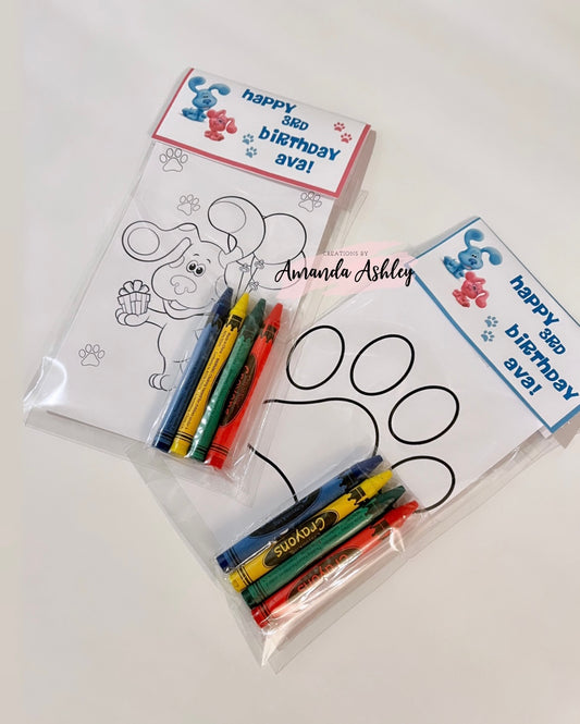 Blue Pup Coloring Favors