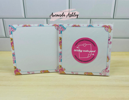 Pink Christmas Village Sticky Notes