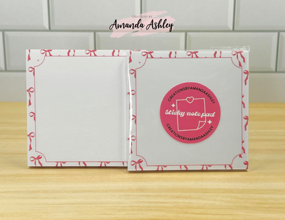 Pink Coquette Bows Sticky Notes