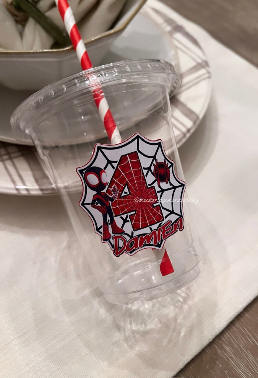 Spiderman/Spidey/Miles Morales Party Cups