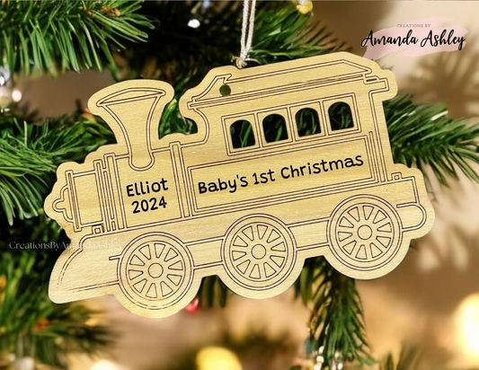 Baby's First Christmas Train Ornament