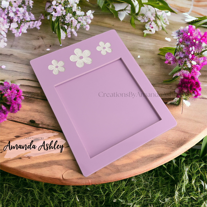 RTS - Lavender Daisy Acrylic Notepad Holder