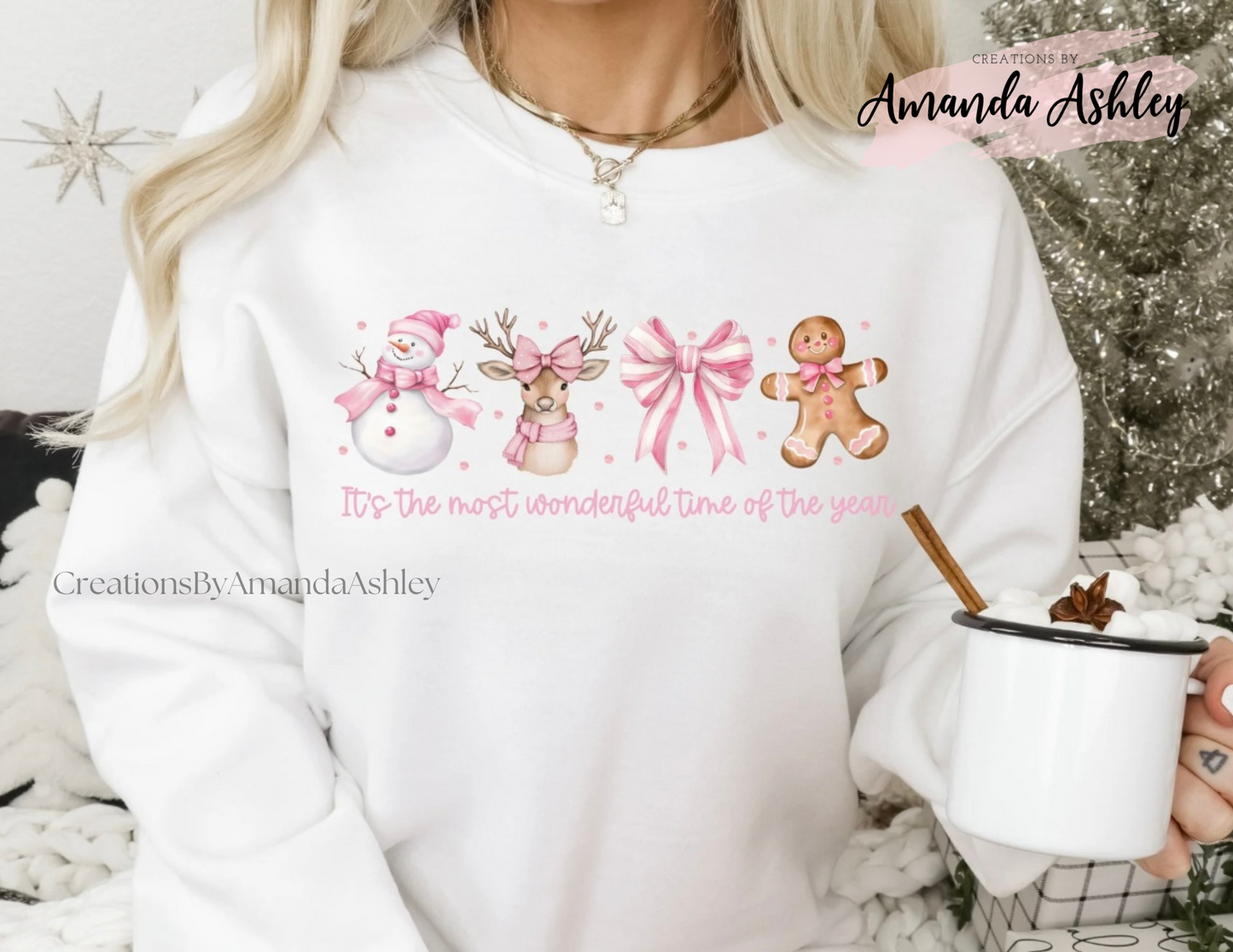 Pink Most Wonderful Time of the Year Crewneck