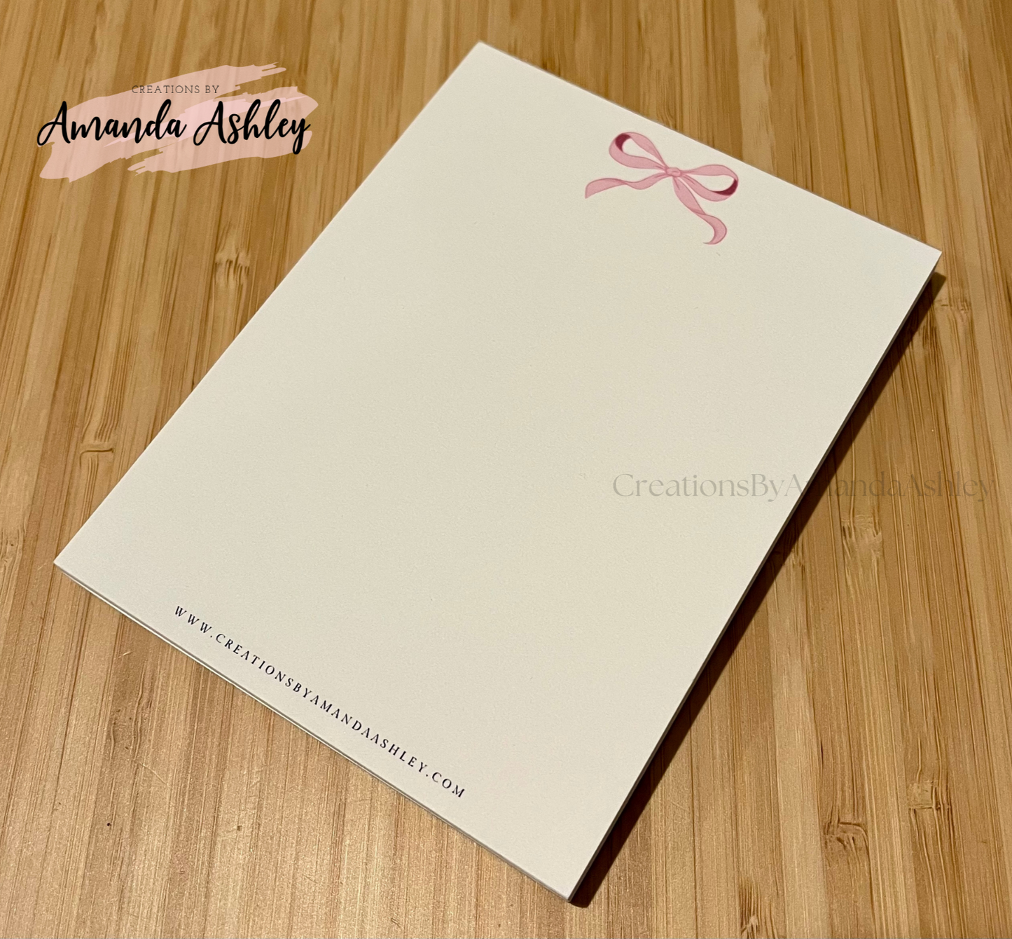 Pink Coquette Bow Notepad