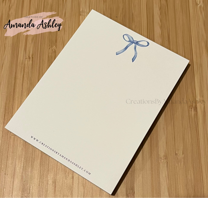 Blue Coquette Bow Notepad