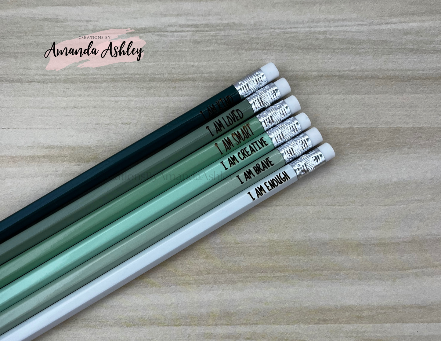 Green Affirmation Pencils (Set of 6)