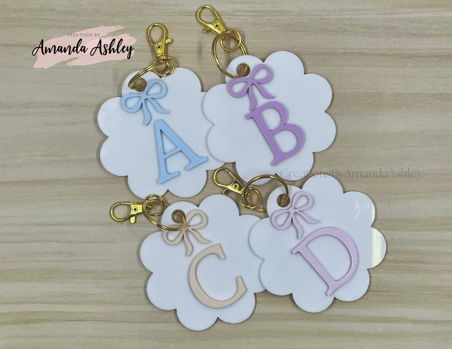 Scalloped Initial Bag Tag
