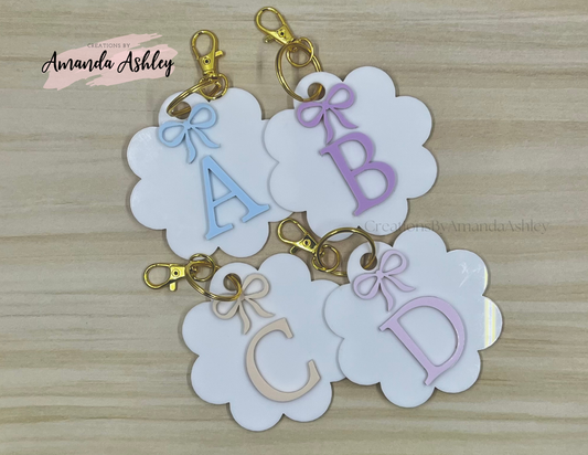 Scalloped Initial Bag Tag