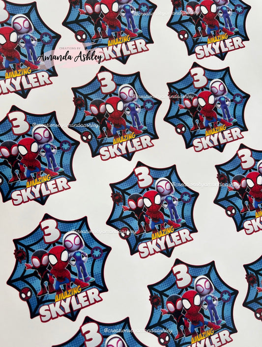 Spidey and Friends Party Favor Stickers