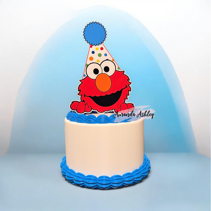Elmo Party Hat Cake Topper