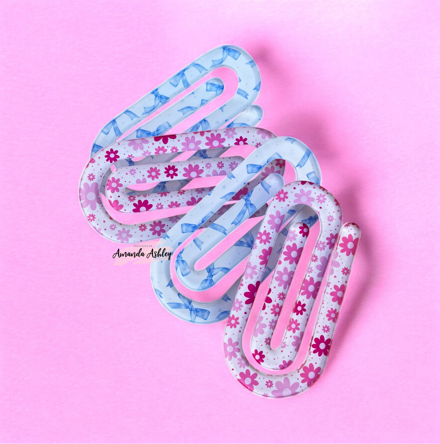 Blue Bows and Stars Jumbo Paperclip