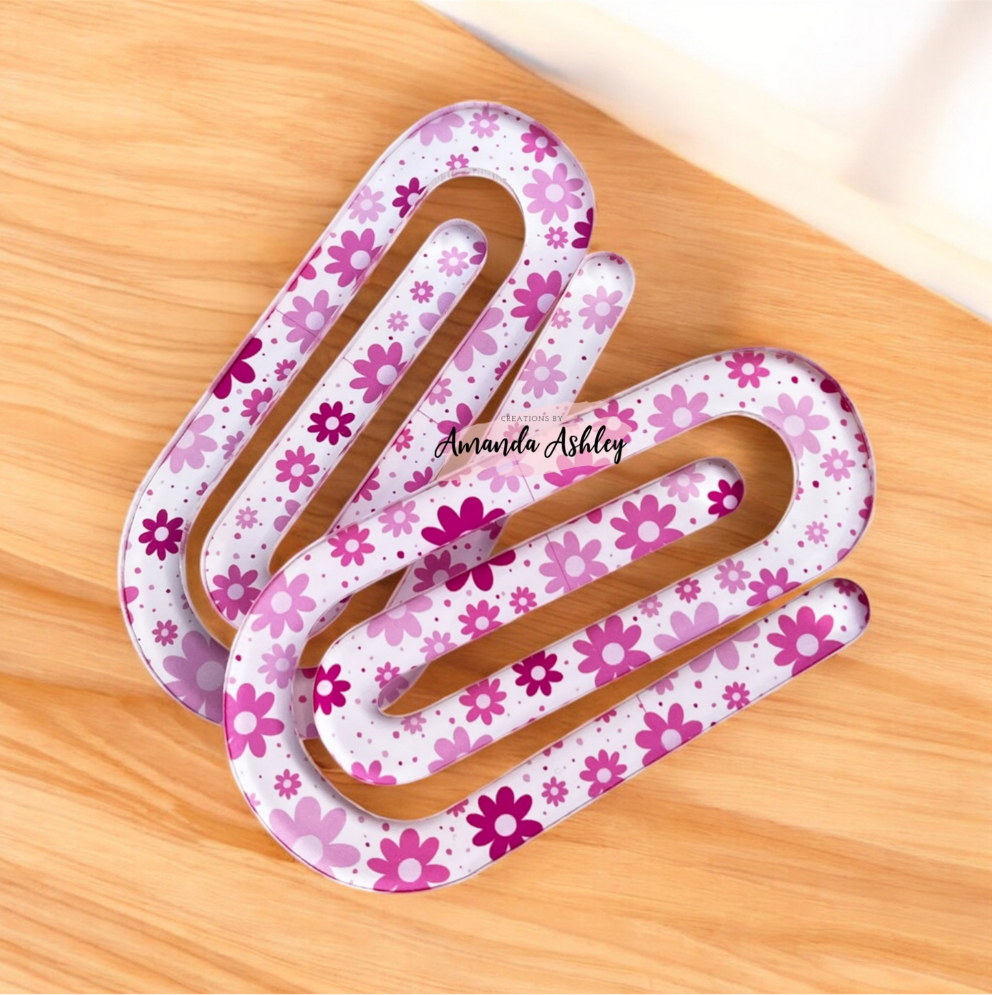 Pink Daisies Jumbo Paperclip