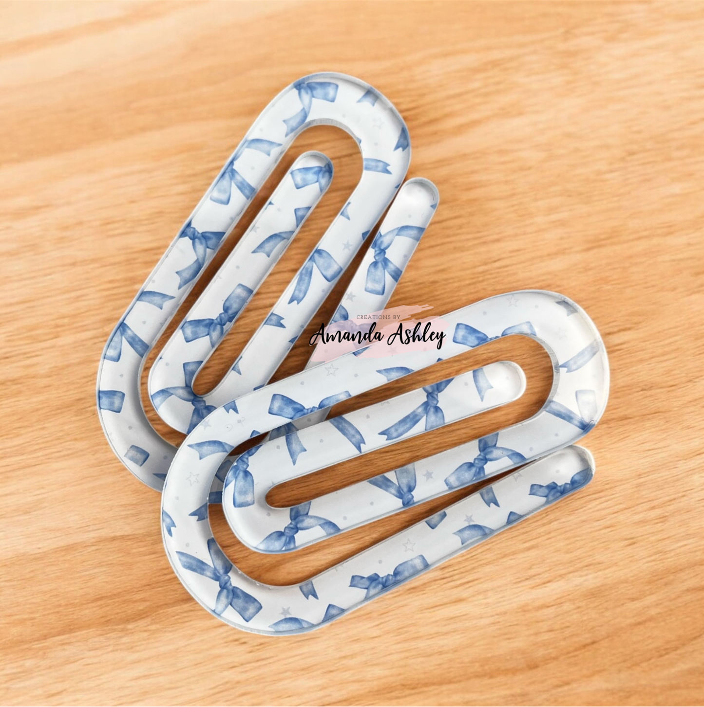 Blue Bows and Stars Jumbo Paperclip
