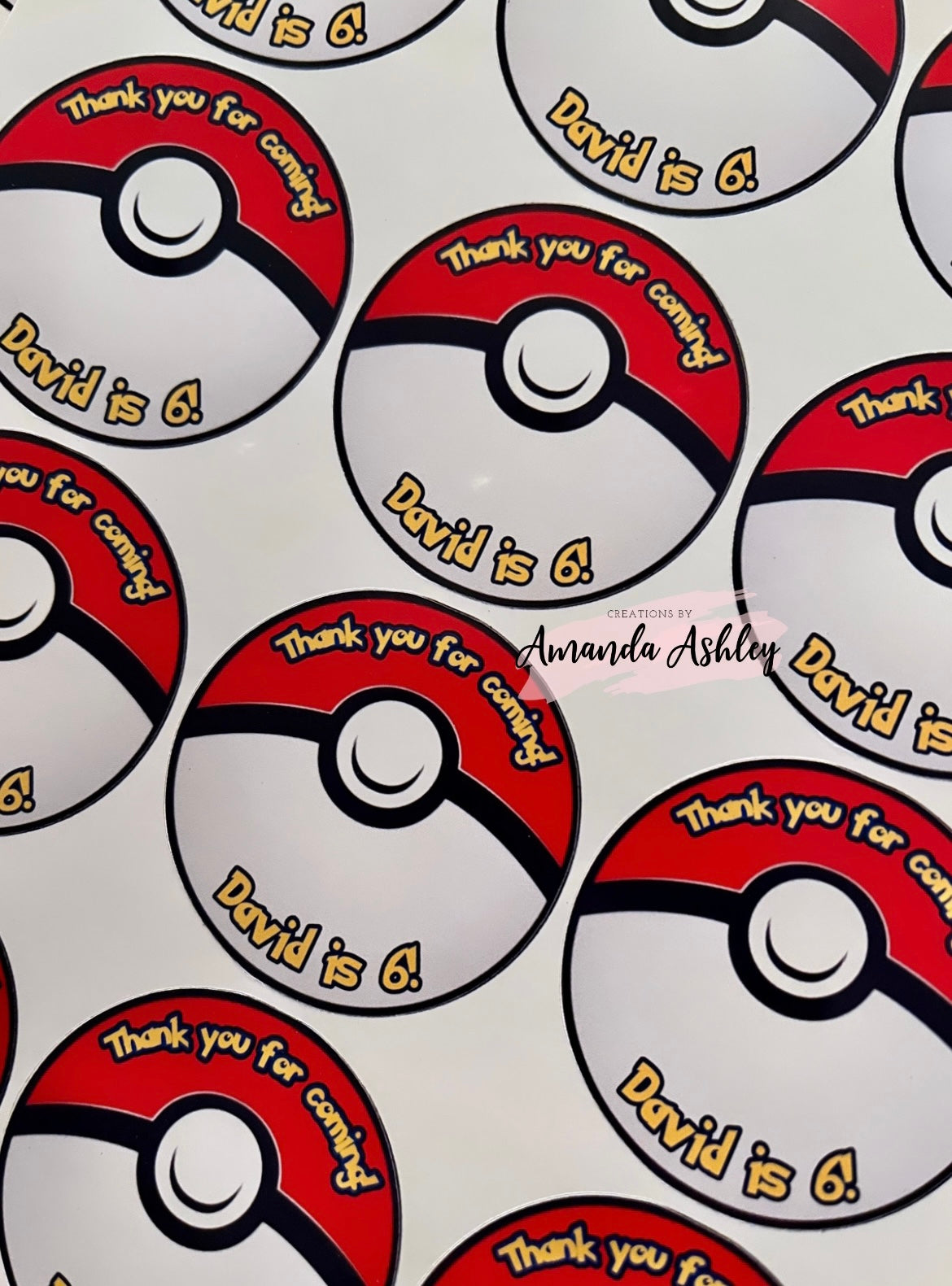 Pokeball Favor Stickers