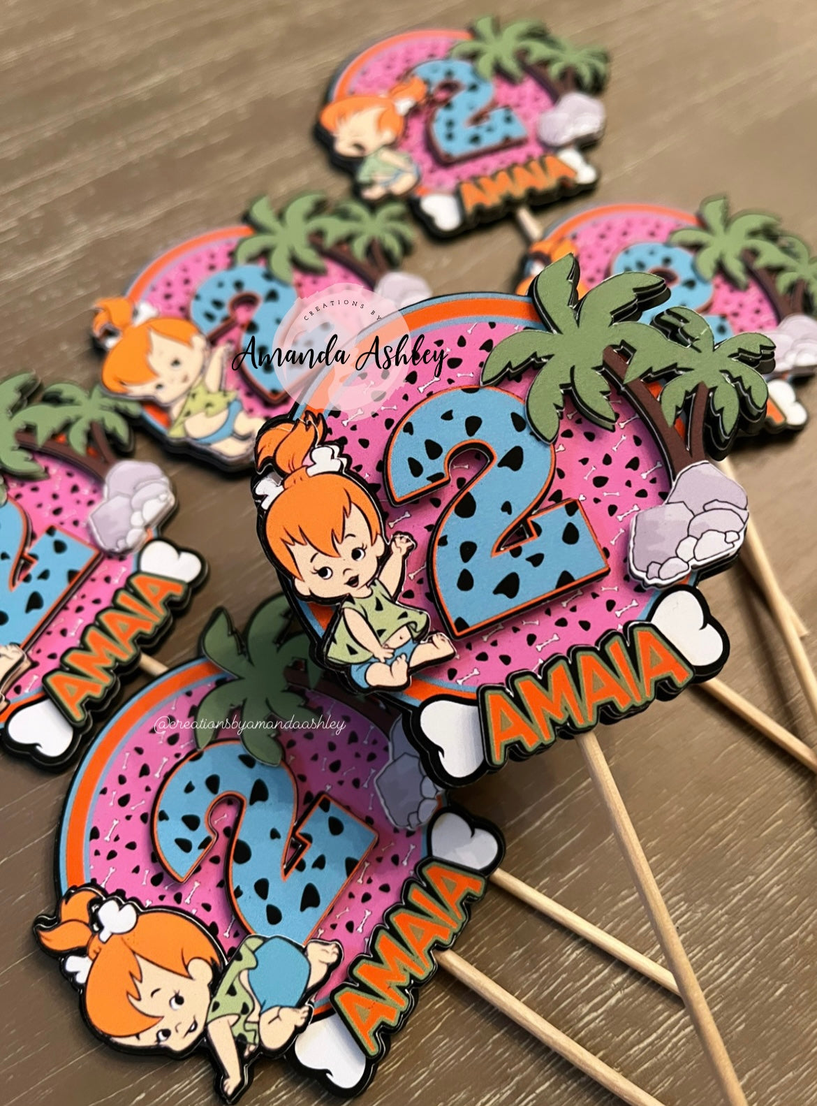 Pebbles Cupcake Toppers