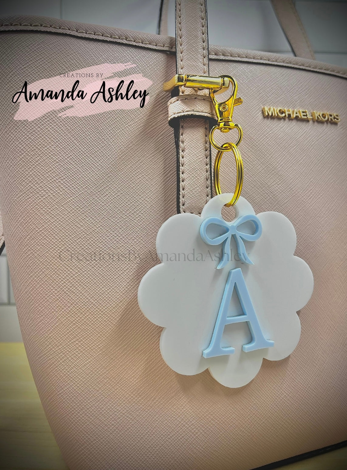 Scalloped Initial Bag Tag