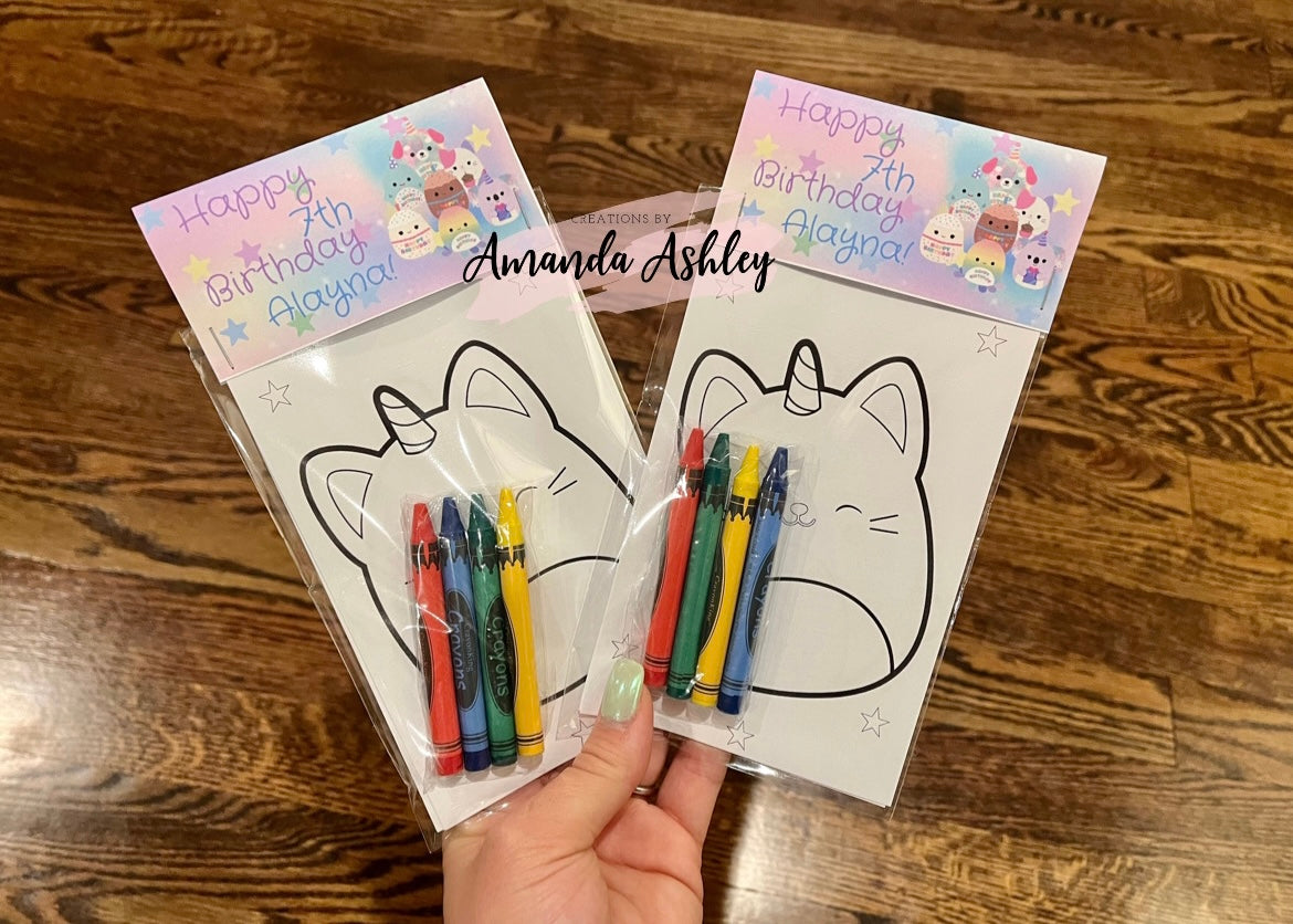 Squishmallow Coloring Favors