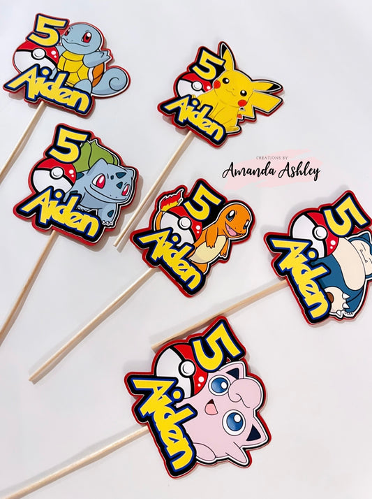 Pokemon Cupcake Toppers