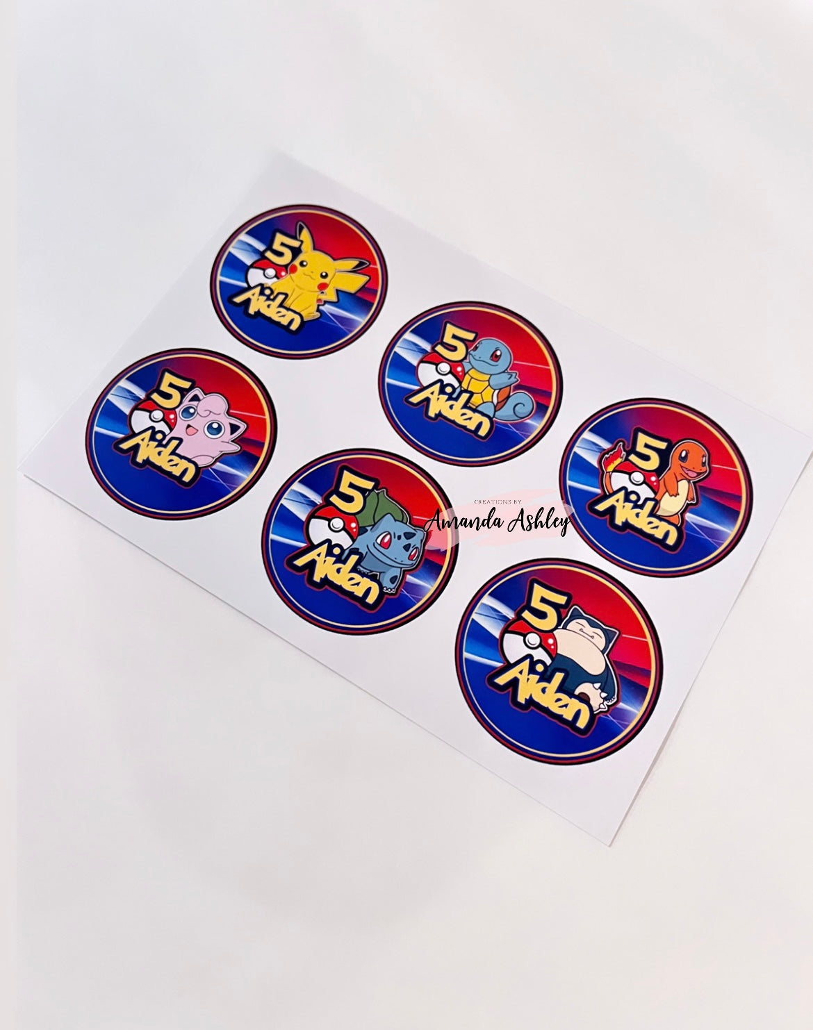 Pokemon Favor Stickers