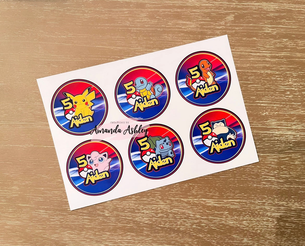 Pokemon Favor Stickers