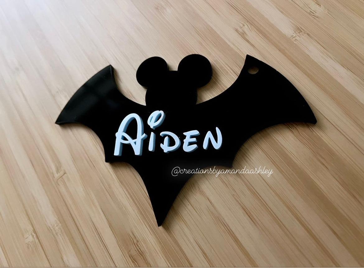 Mickey & Minnie Halloween Bat Tags