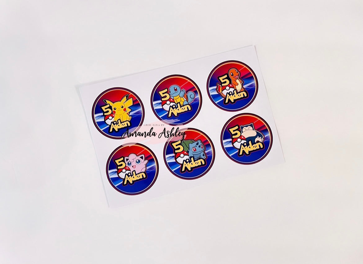 Pokemon Favor Stickers