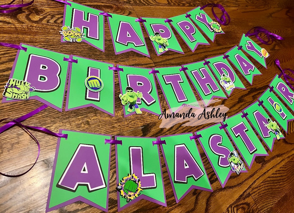 Incredible Hulk Birthday Banner