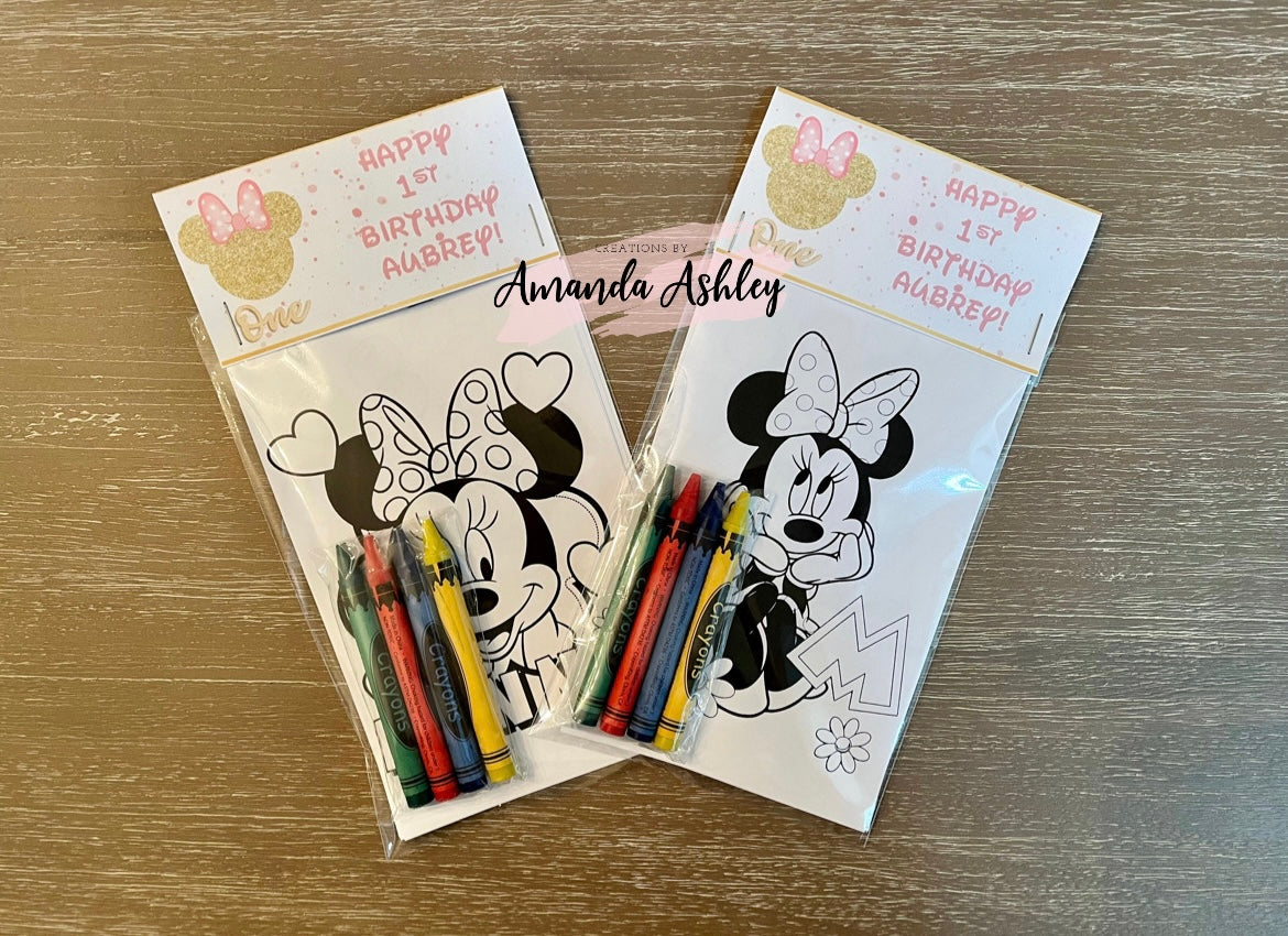 Minnie Mouse Coloring Favors