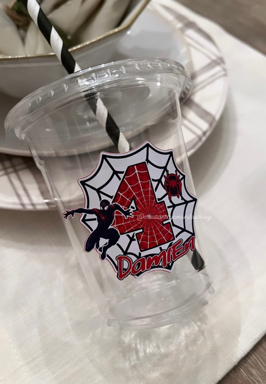 Spiderman/Spidey/Miles Morales Party Cups