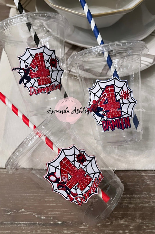 Spiderman/Spidey/Miles Morales Party Cups