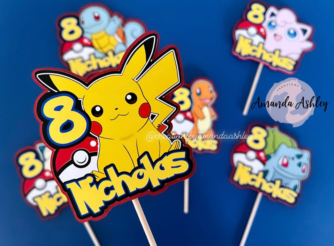 Pokemon Cupcake Toppers