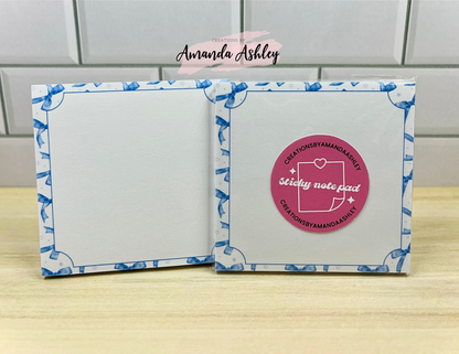 Blue Bows and Stars Sticky Notes