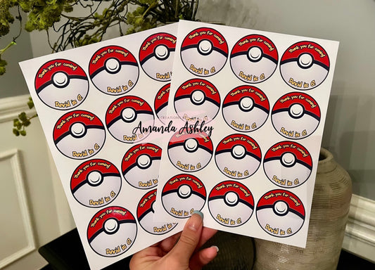 Pokeball Favor Stickers