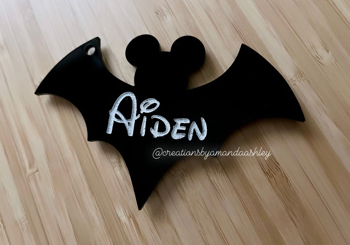 Mickey & Minnie Halloween Bat Tags