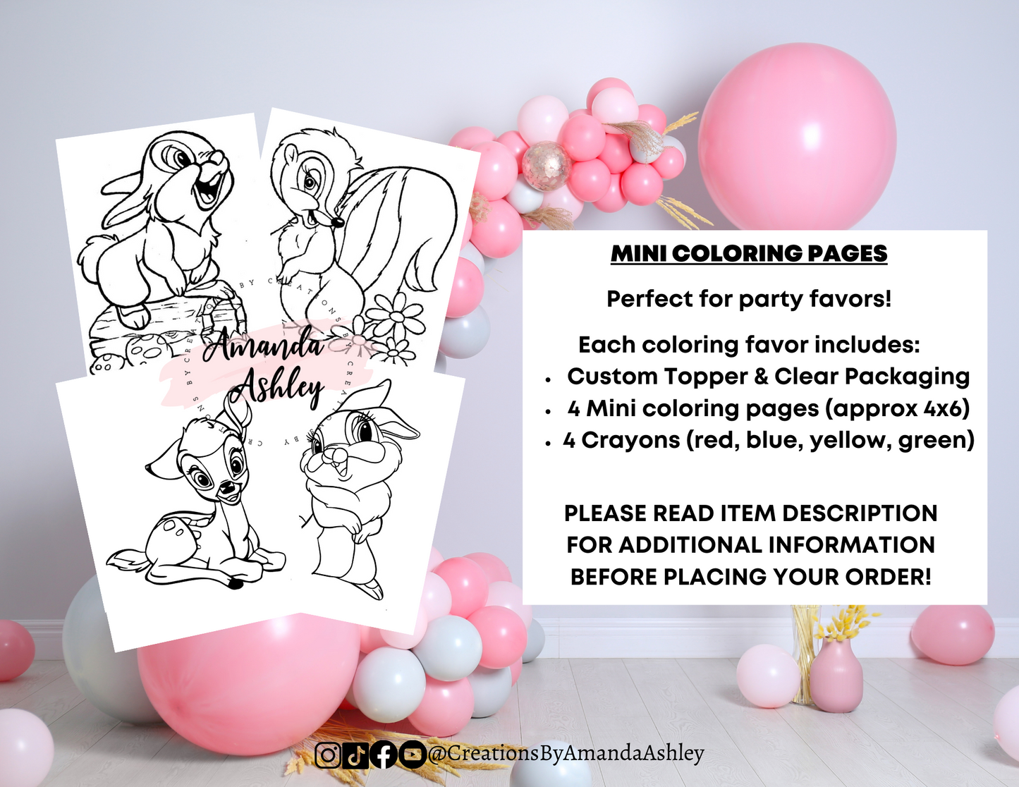 Bambi Coloring Favors