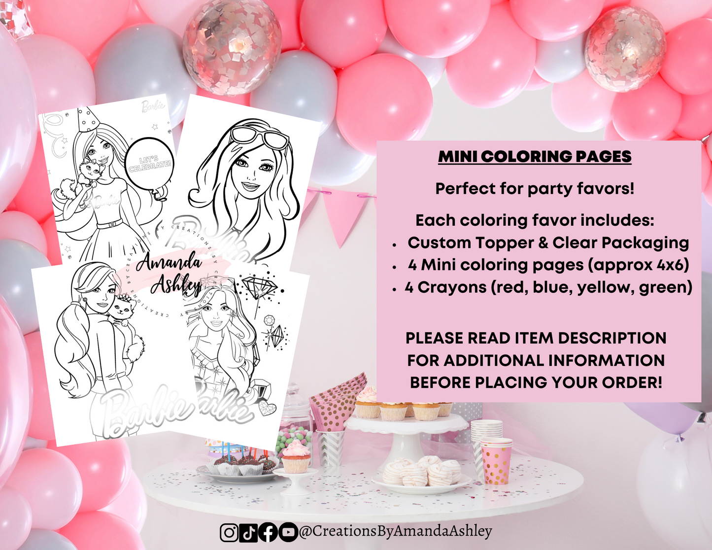 Barbie Coloring Favors