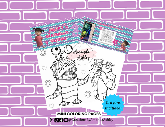 Monsters Inc Boo Coloring Favors