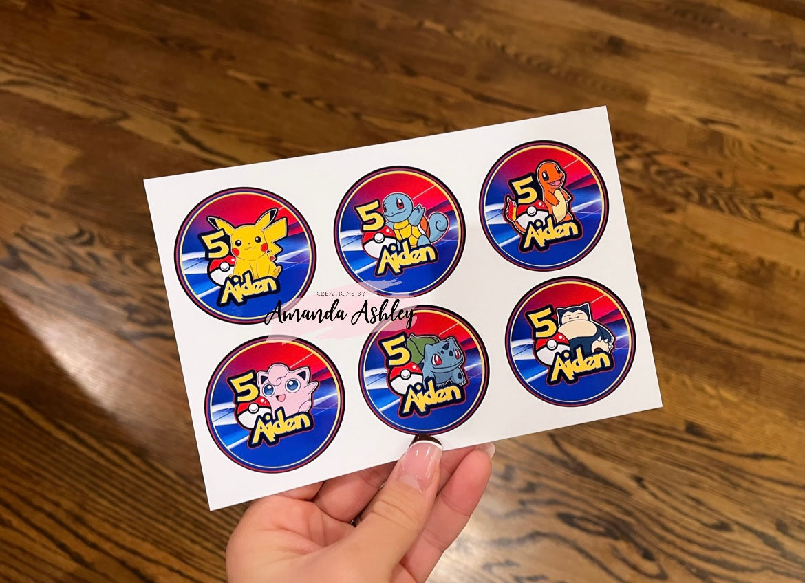 Pokemon Favor Stickers