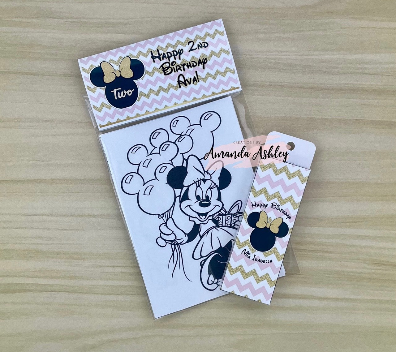 Minnie Mouse Black and Gold Coloring Favors