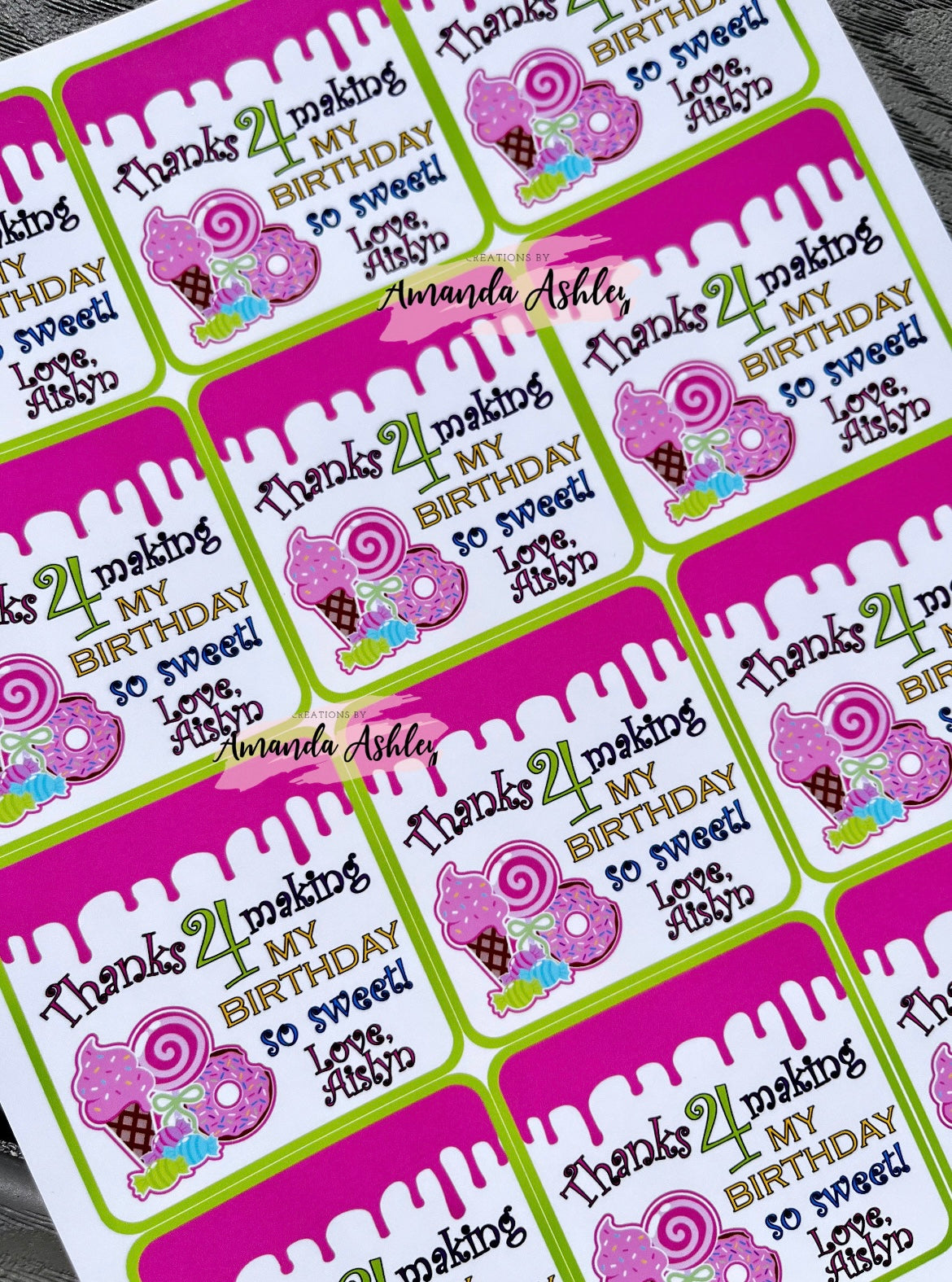 Two Sweet Party Stickers