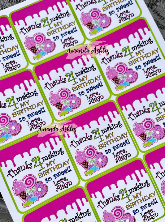 Two Sweet Party Stickers