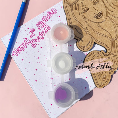 Pink Doll Party Paint Favors