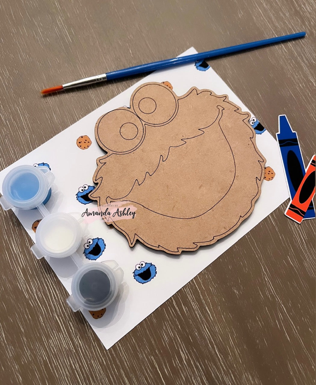 Cookie Monster - Paint Your Own Character Favors – Creations By Amanda ...