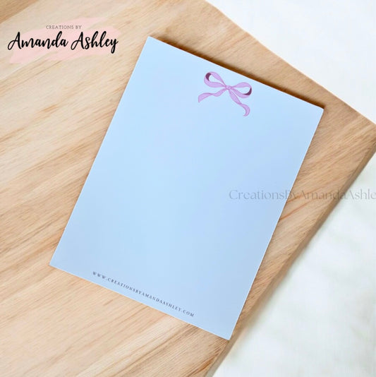 Pink Coquette Bow Notepad