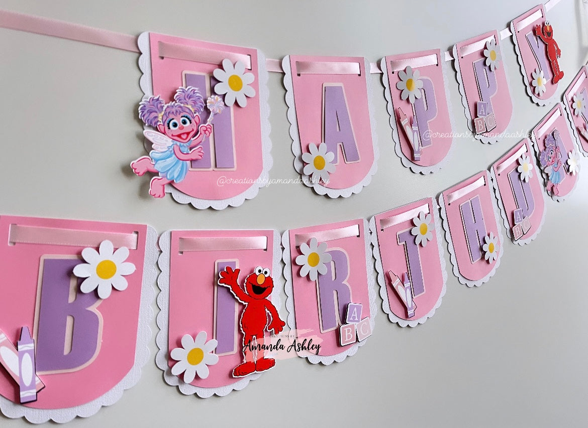 Abby & Elmo Birthday Banner