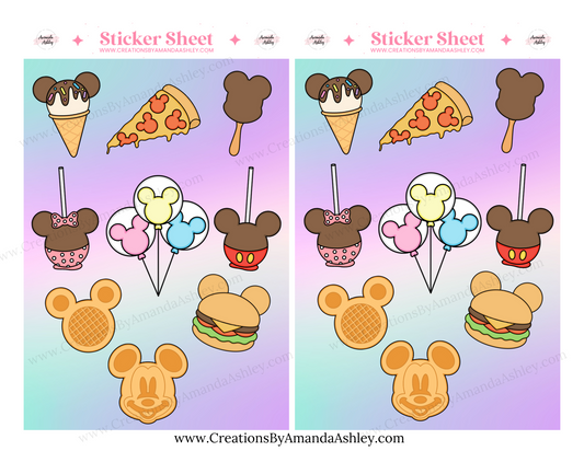 Magical Park Food Doodle Sticker Sheets