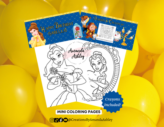 Princess Belle Coloring Favors